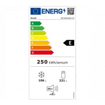 Brandt BFC8562NW Ψυγειοκαταψύκτης NoFrost Υ185xΠ60xΒ68.5εκ. Λευκός